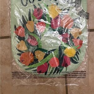Evergreen Floral garden flag with Colorful Tulips